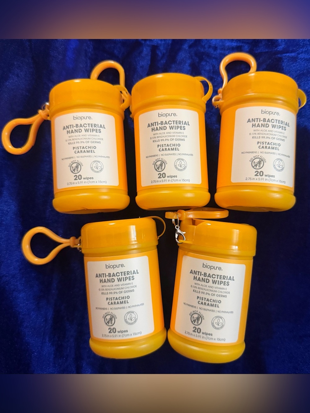 biopure Pistachio Caramel Anti-Bacterial Hand Wipes — Yellow Canister